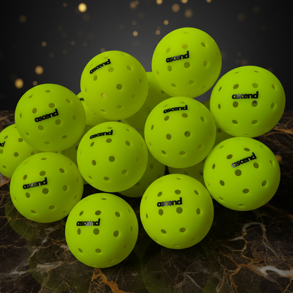 50 Ascend pickleballs on luxury marble background